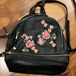 Floral Faux Leather Mini Backpack